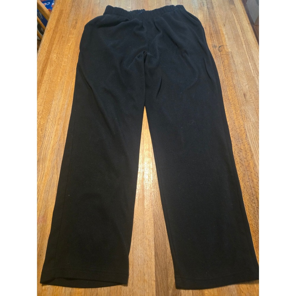 Roaman's Womens 18/20 Tall Black Knit Straight Leg Elastic Waist Jersey Pants